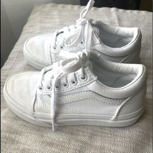 Kids Old Skool Vans -True White/True White size 12